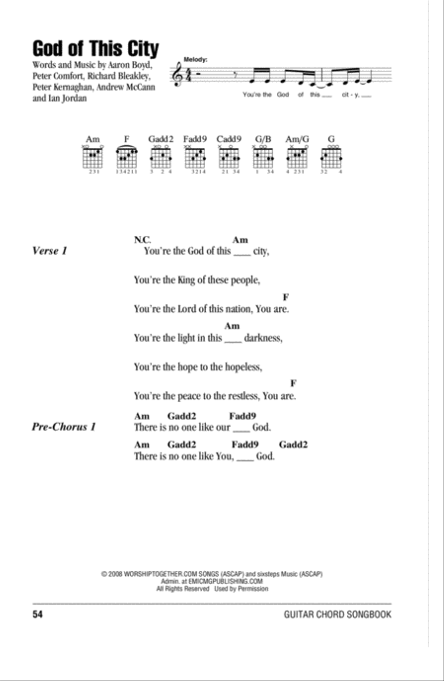 God Of This City Acoustic Guitar scores gallery preview page 1