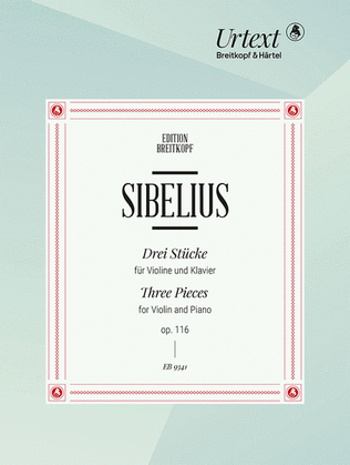 Book cover for 3 Pieces for Violin and Piano Op. 116