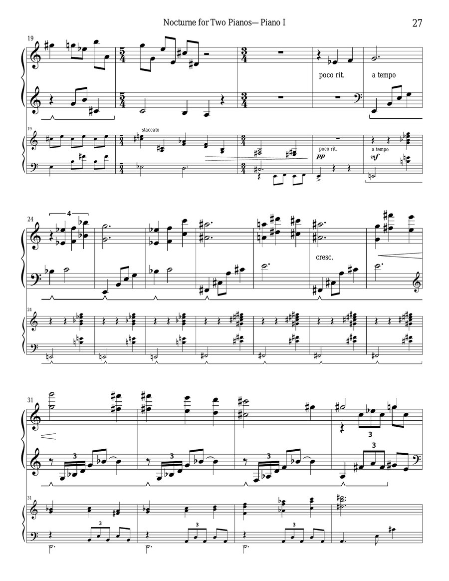 Nocturne For Two Pianos Nocturne For Two Pianos 2 Pianos, 4-Hands scores gallery preview page 2