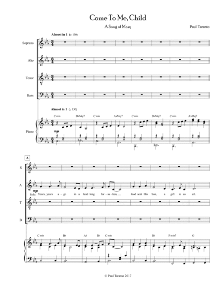 Come To Me, Child (A Song of Mary) 4-Part scores gallery preview page 2