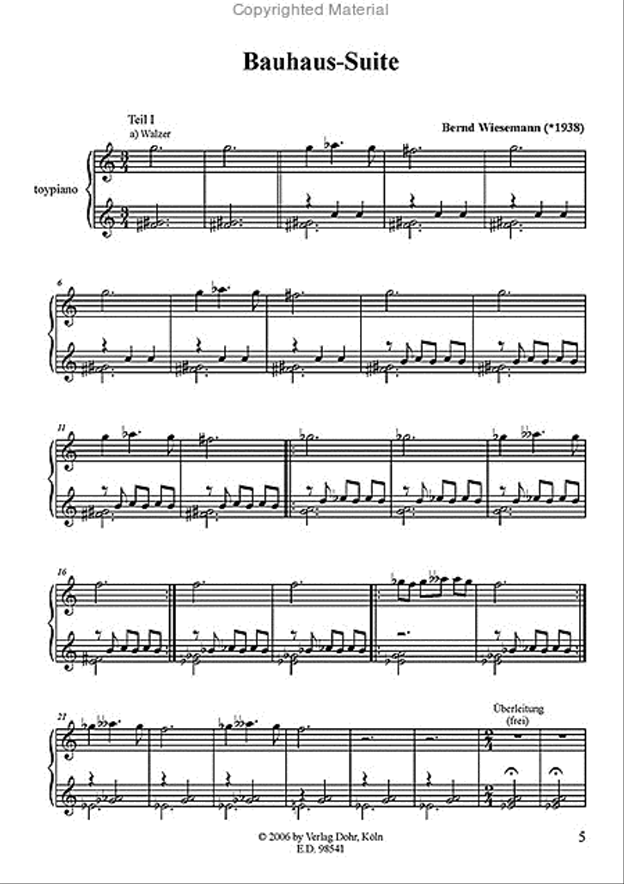 Bauhaus-Suite für toypiano (Kinderklavier) (1994) Piano scores gallery preview page 2