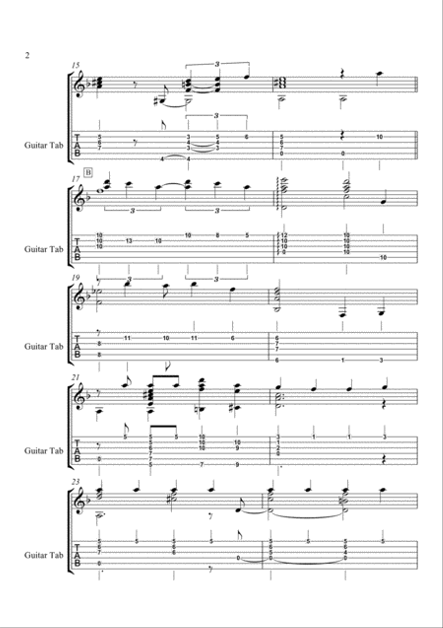 Michelle Michelle Guitar Tablature scores gallery preview page 2