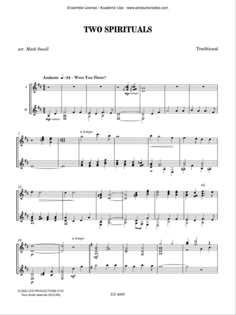 Two Spirituals Cello scores gallery preview page 3