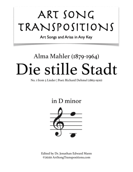MAHLER: Die stille Stadt (transposed to D minor)