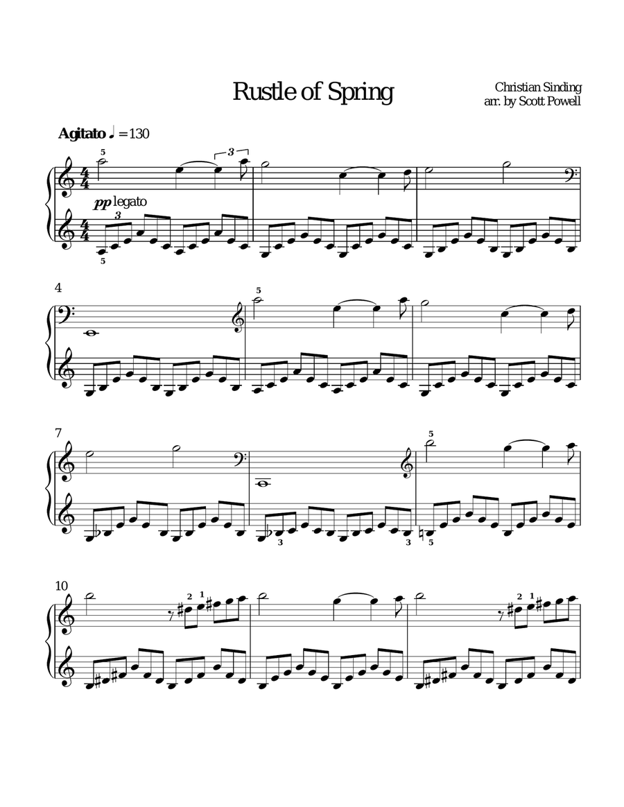 Rustle of Spring Easy Piano scores gallery preview page 1