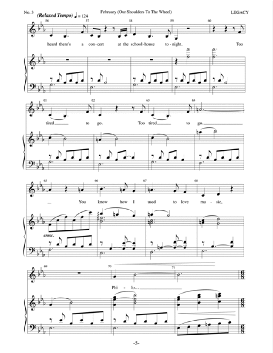 February (Our Shoulders To The Wheel) Piano, Vocal scores gallery preview page 5