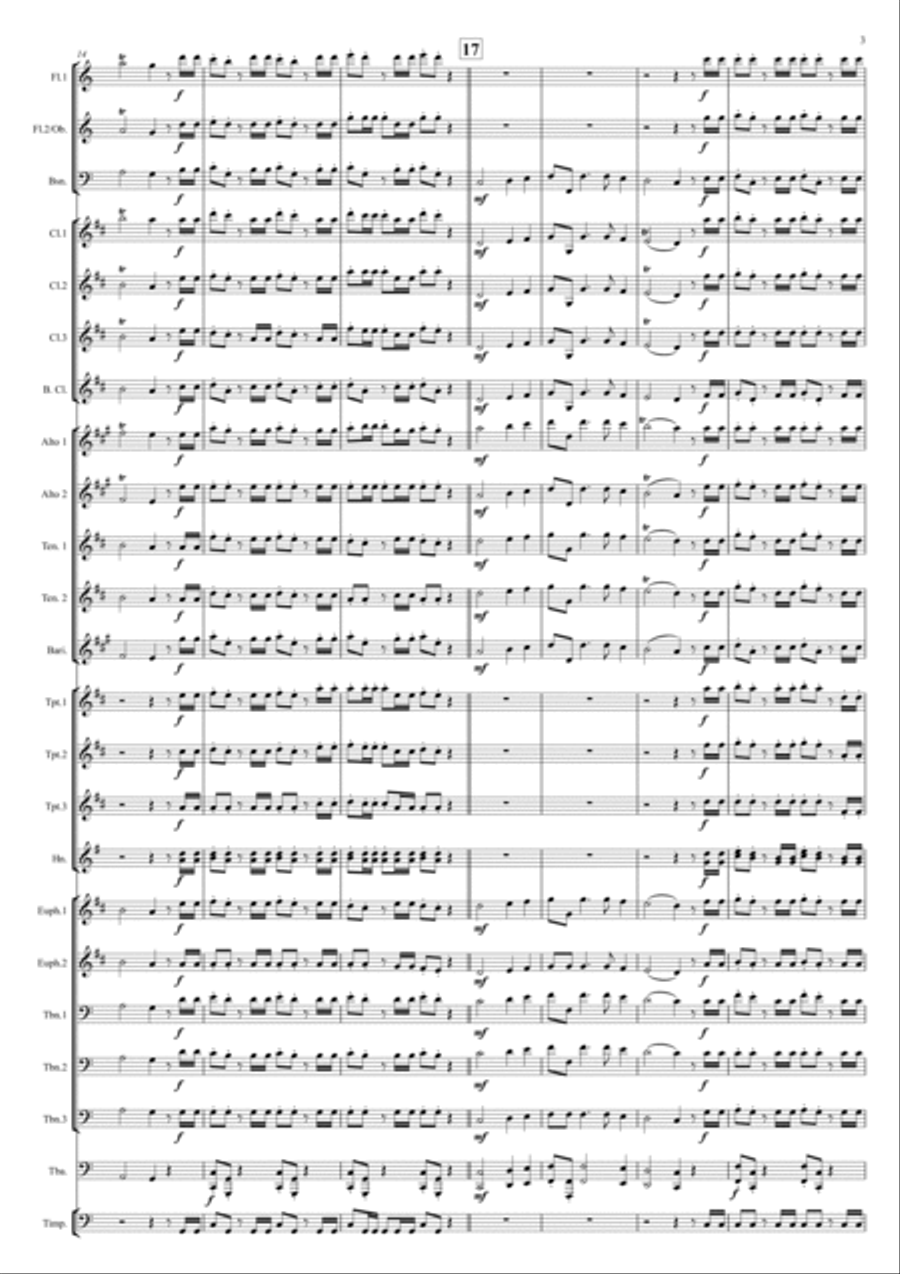 Messiah - Hallelujah - HWV 56 - Concert Band - C - Score Only Concert Band scores gallery preview page 3