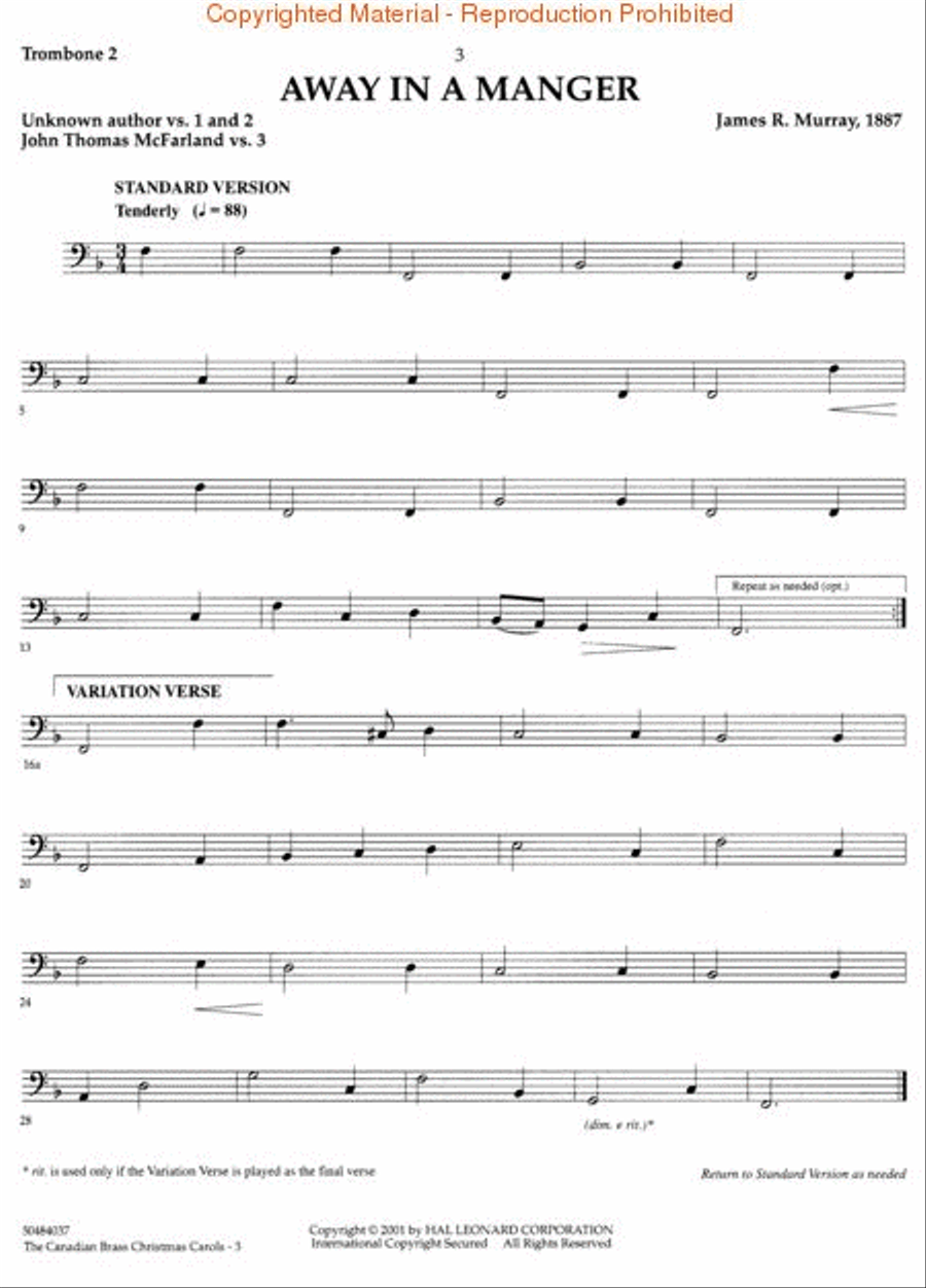 The Canadian Brass Christmas Carols Trombone scores gallery preview page 2