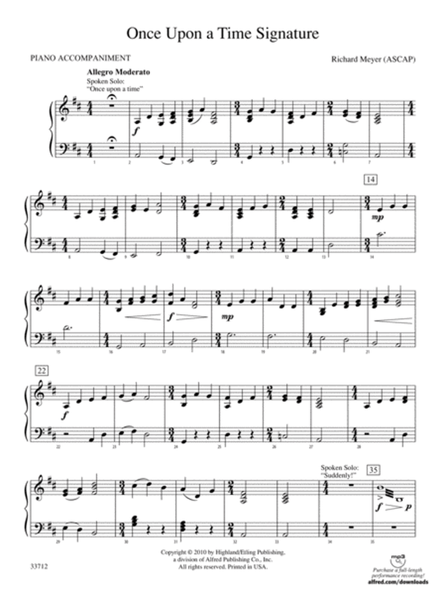 Once Upon a Time Signature: Piano Accompaniment