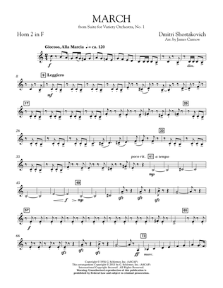 March from Suite for Variety Orchestra, No. 1 - F Horn 2