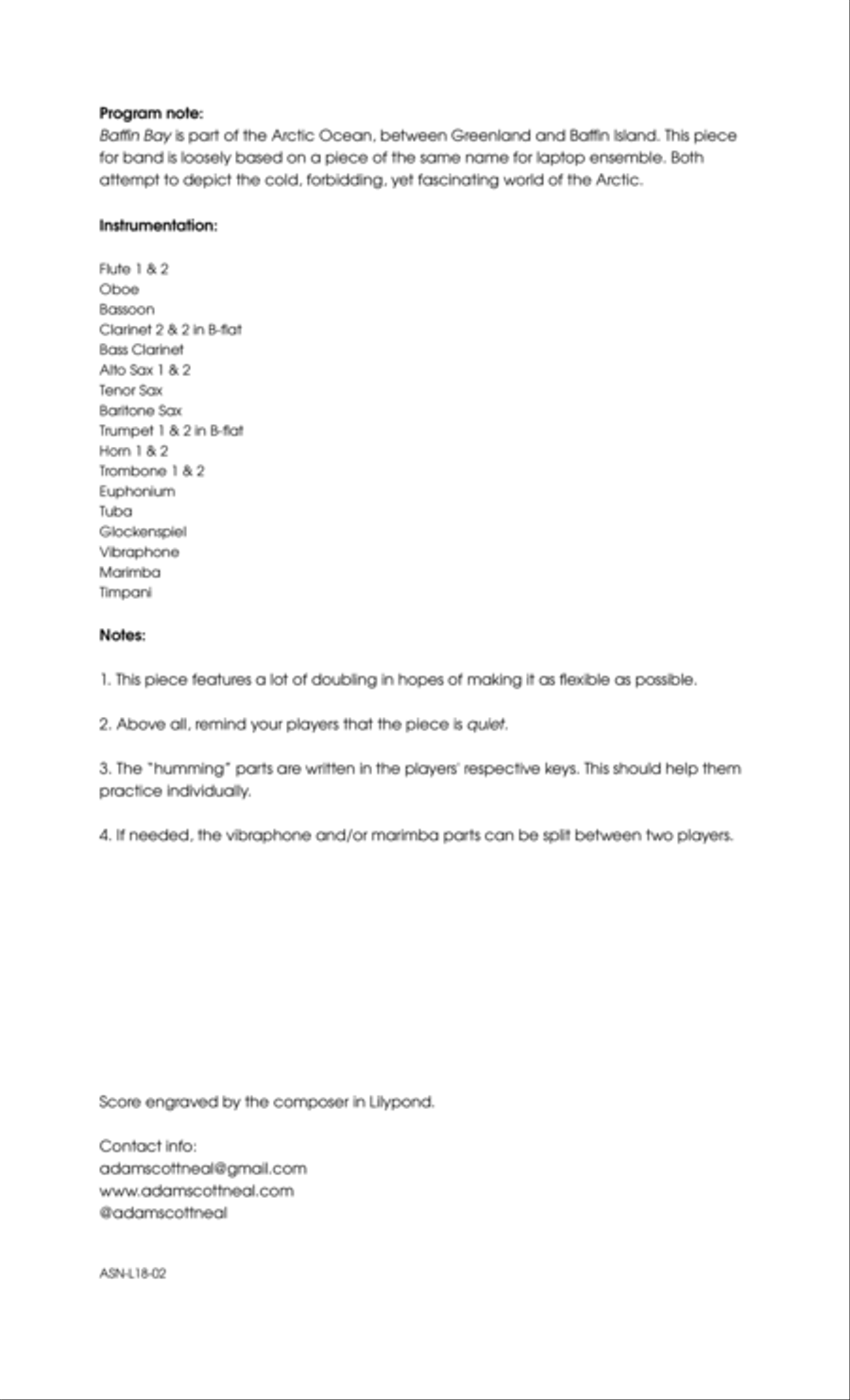 Baffin Bay Concert Band scores gallery preview page 4