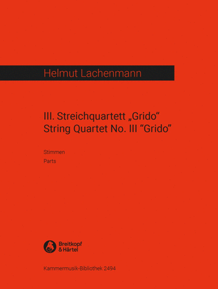 Book cover for String Quartet No. 3 "Grido"
