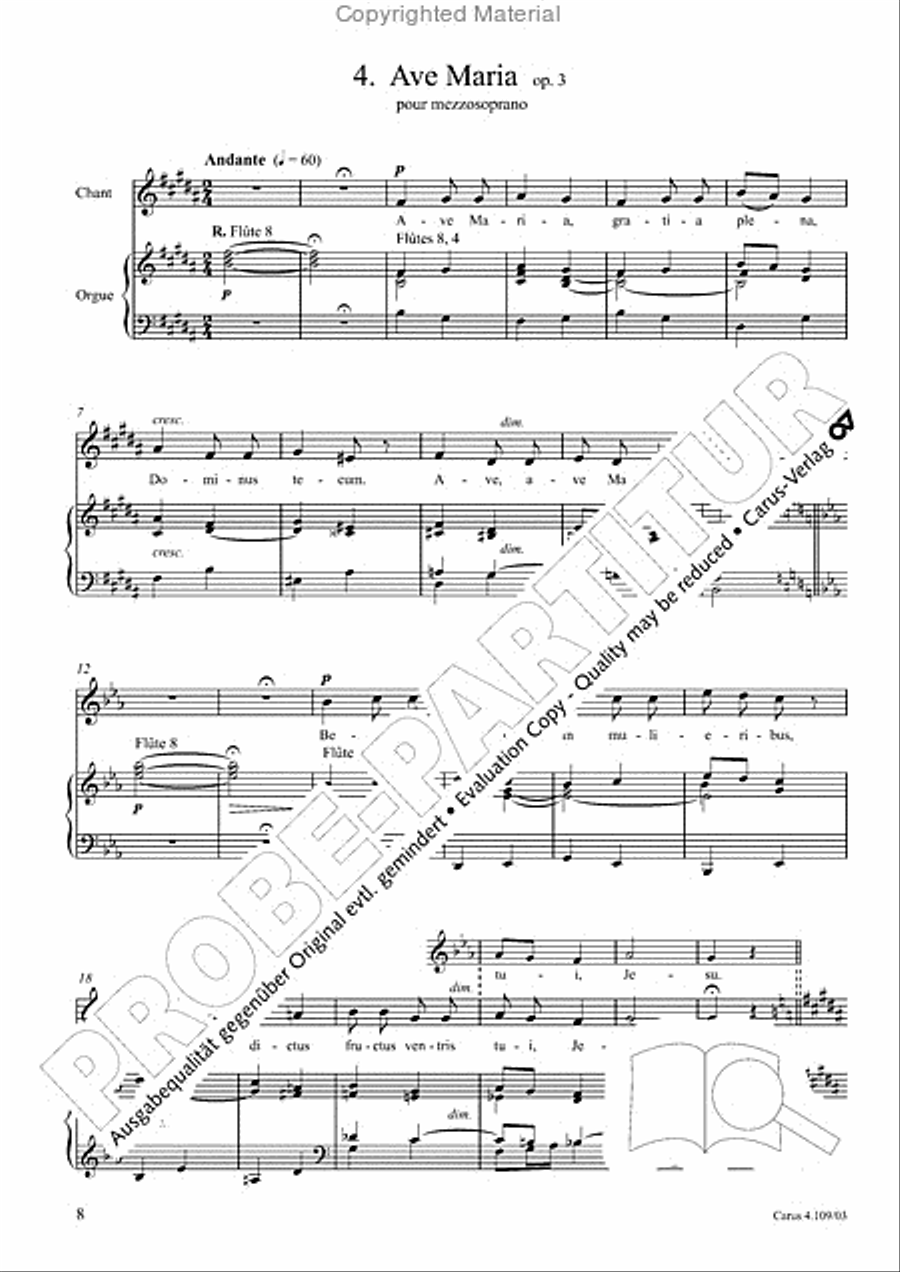 Shorter sacred works. Vol. 15 of the Vierne Complete Edition (Vierne: Kleinere Kirchenwerke. Bd. 15 der Vierne-Gesamtausgabe) Organ scores gallery preview page 9
