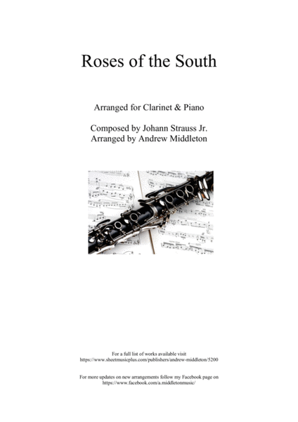 Roses of the South arranged for Clarinet & Piano image number null
