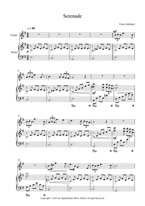 Book cover for Serenade - Franz Schubert (Violin + Piano)