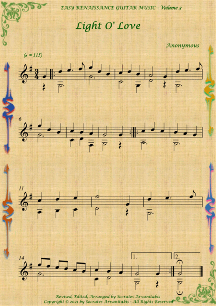 Easy renaissance pieces for classical guitar deals