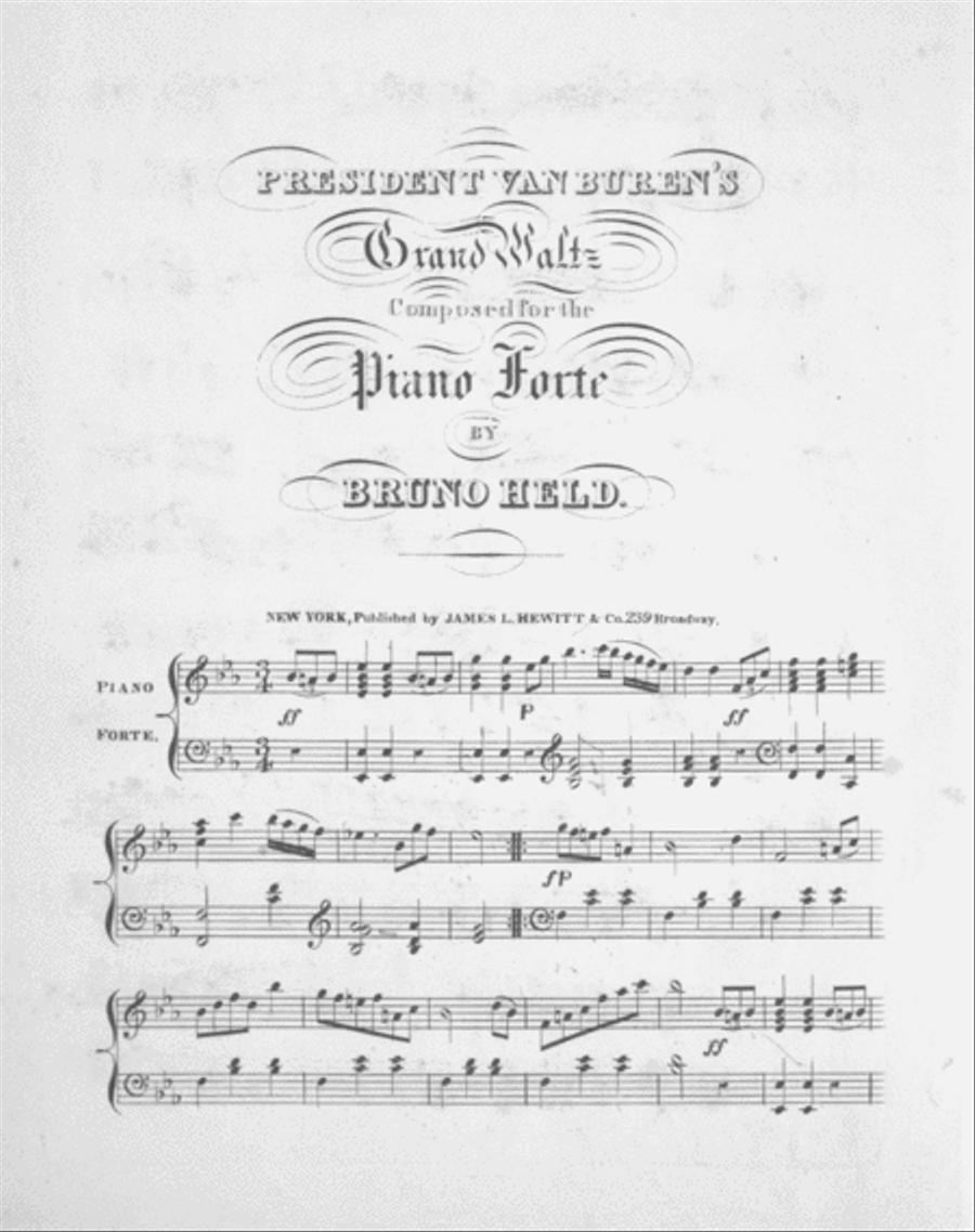 President Van Buren's Grand Waltz Piano Solo scores gallery preview page 1