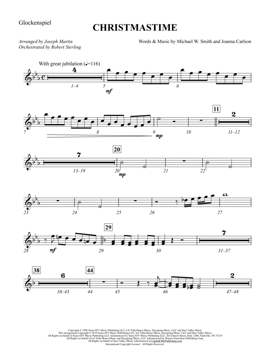 Christmastime (arr. Joseph M. Martin) - Glockenspiel Choir scores gallery preview page 1