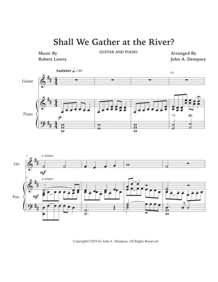Shall We Gather at the River (Guitar and Piano) image number null