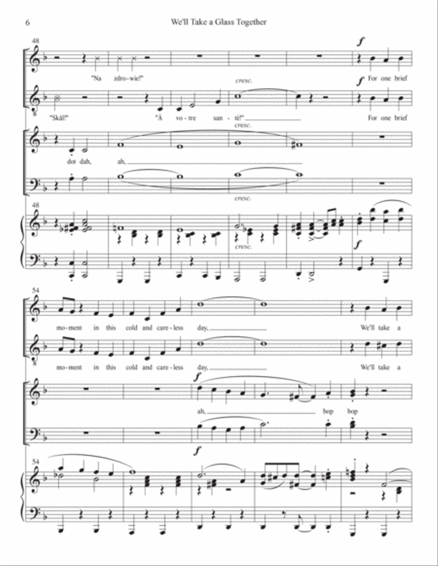 We'll Take A Glass Together 4-Part scores gallery preview page 6