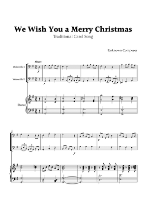We Wish you a Merry Christmas Cello Duet with Piano