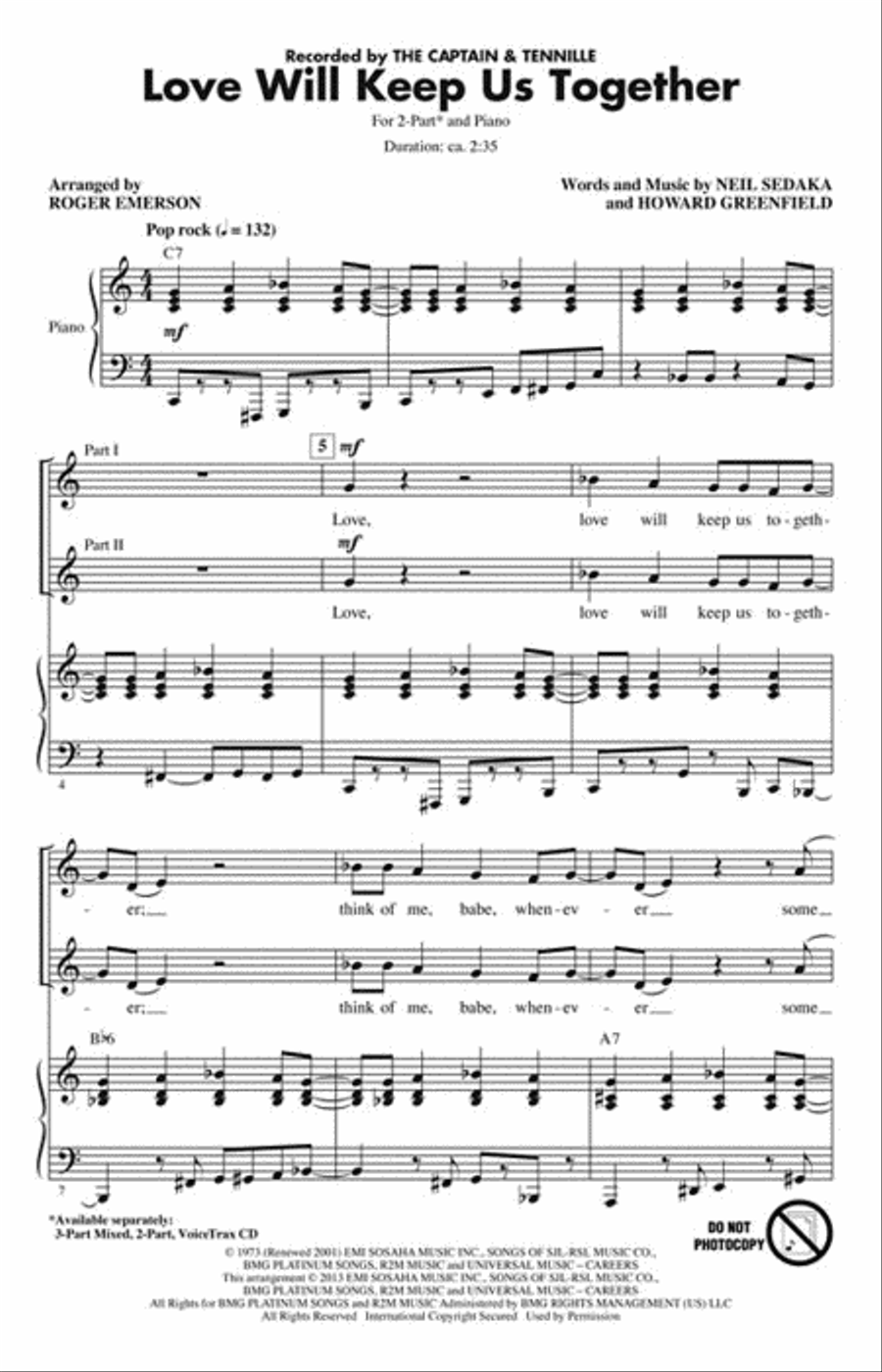 Love Will Keep Us Together 2-Part scores gallery preview page 2