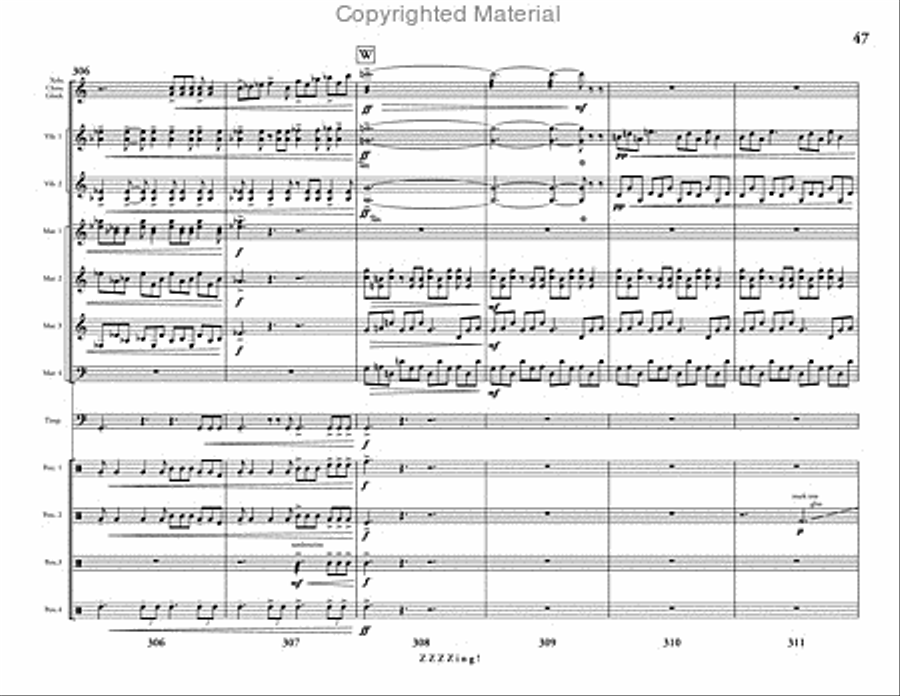 ZZZZing! ZZZZing! Percussion Ensemble scores gallery preview page 48