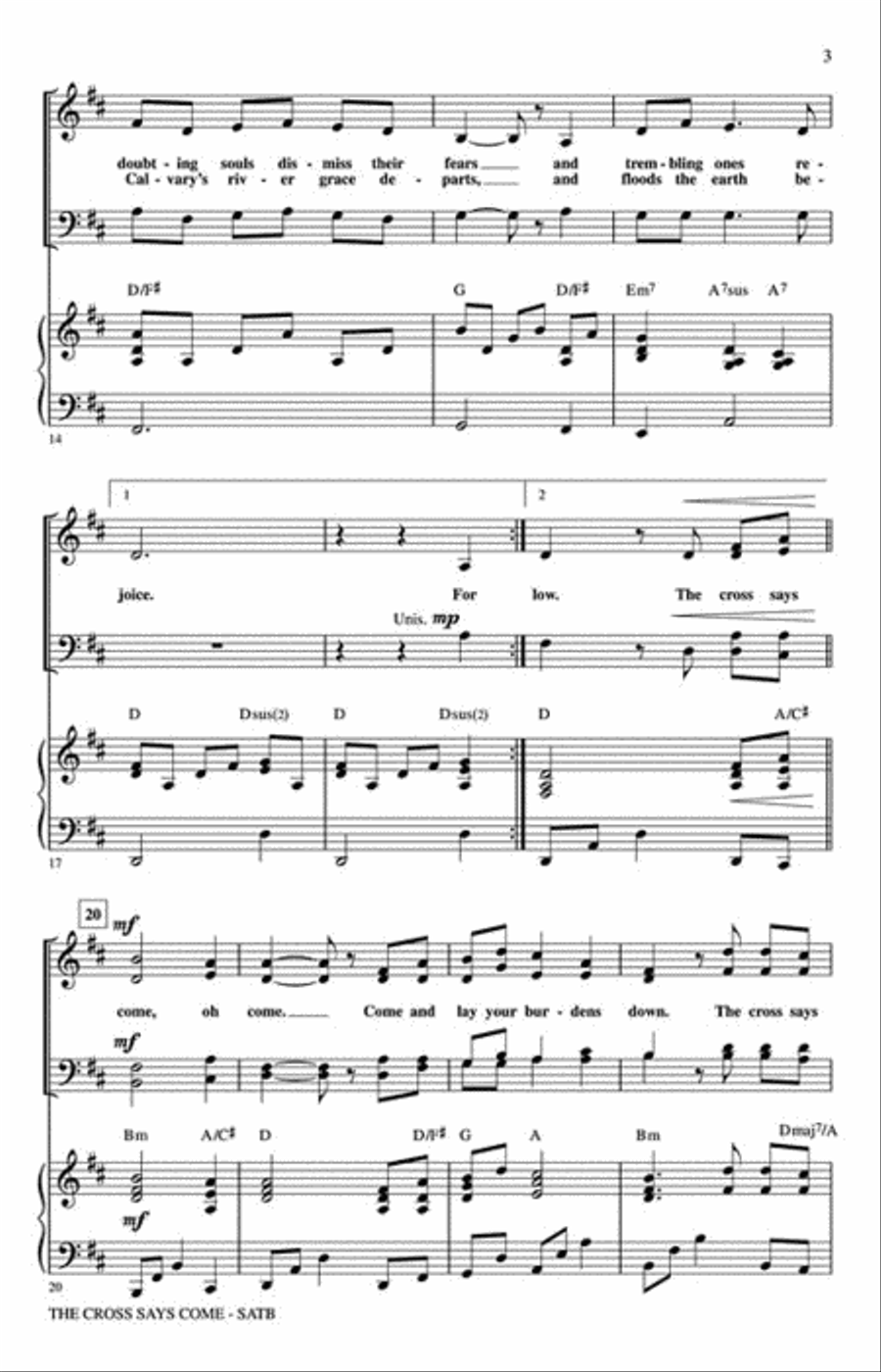 The Cross Says Come by Babbie Mason Choir - Sheet Music page 3