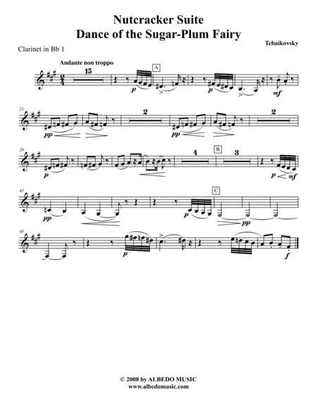 Tchaikovsky Nutcracker Suite - Clarinet in Bb 1 (Transposed Part), Op.71a