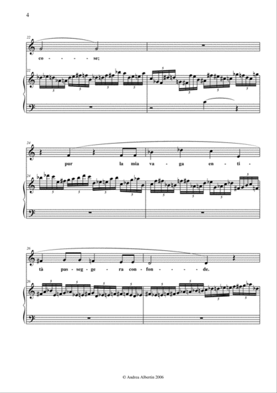 Cinque canti dell'immaginario Alto Voice scores gallery preview page 6