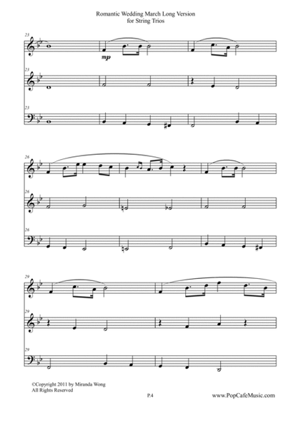 Romantic Wedding March - Long Version for 2 Violins & Cello (String Trios) image number null