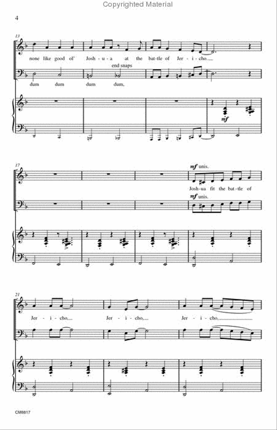 Joshua Fit the Battle of Jericho 4-Part scores gallery preview page 3