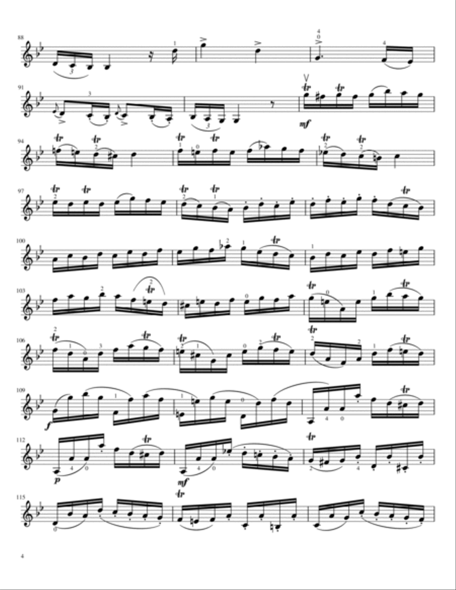 Tartini - The Devil's Trill Sonata - For Violin Solo With Fingered Violin Solo scores gallery preview page 4