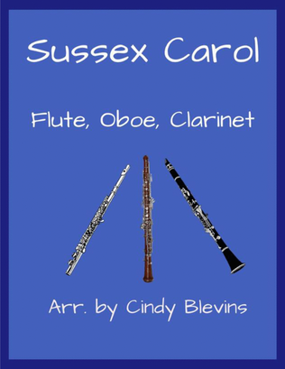 Sussex Carol, for Flute, Oboe and Clarinet