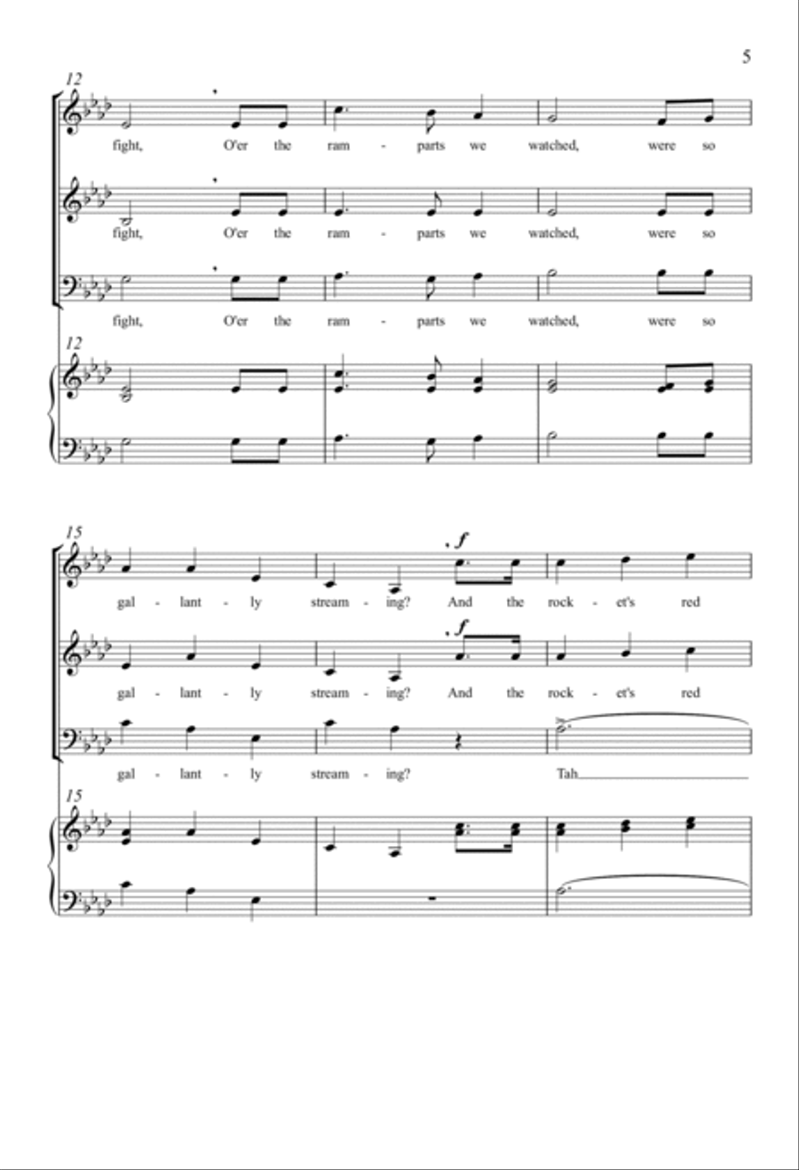 The Star Spangled Banner 3-Part scores gallery preview page 3