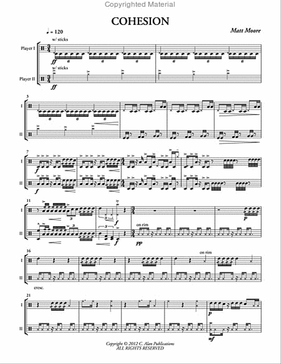 Cohesion (score & parts) Cohesion (score & parts) Percussion scores gallery preview page 3