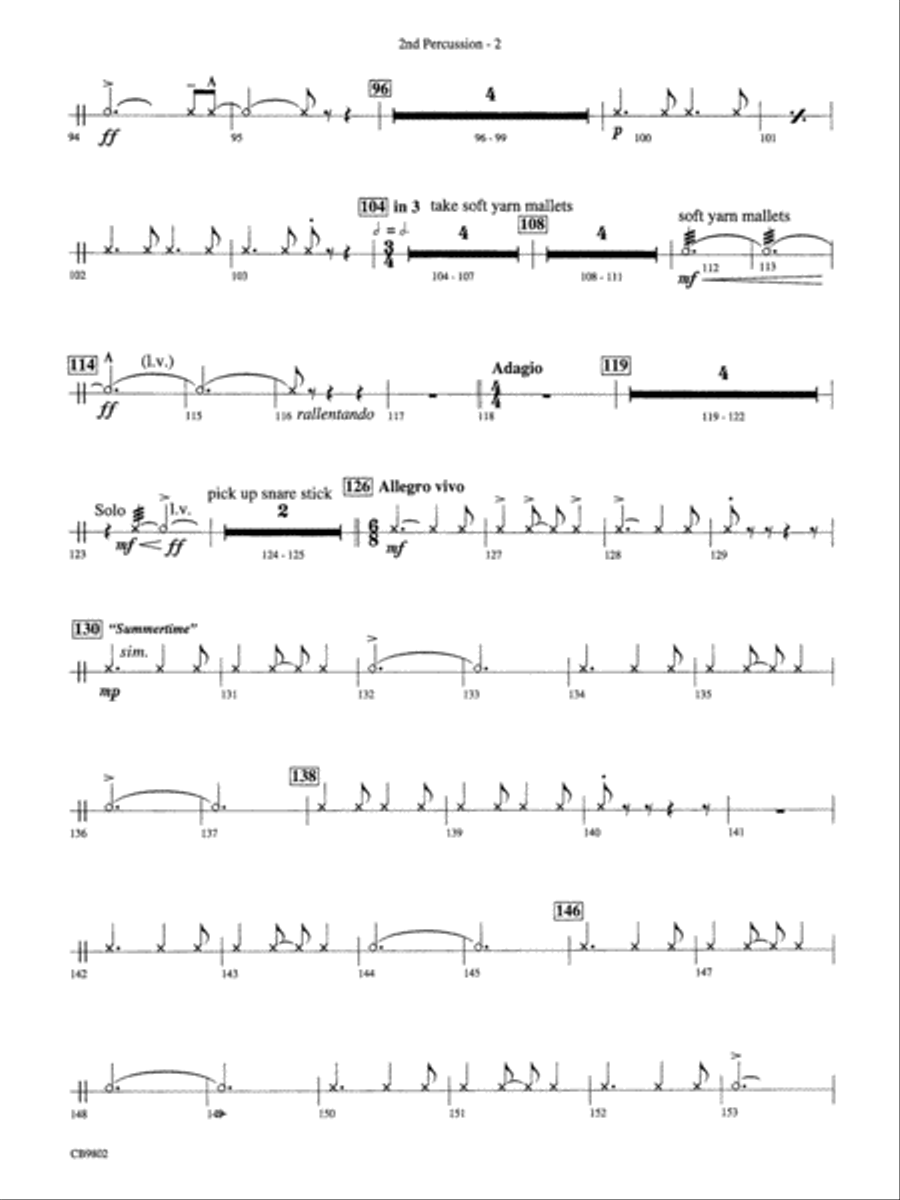 Porgy and Bess® (Medley): 2nd Percussion Concert Band scores gallery preview page 2