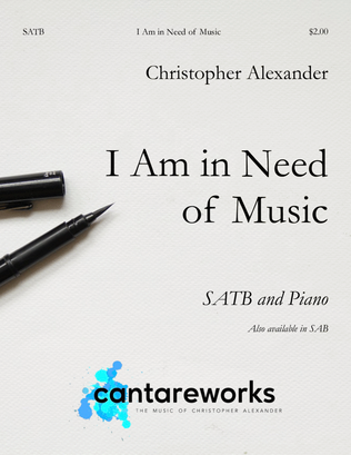 Book cover for I Am in Need of Music (SATB)