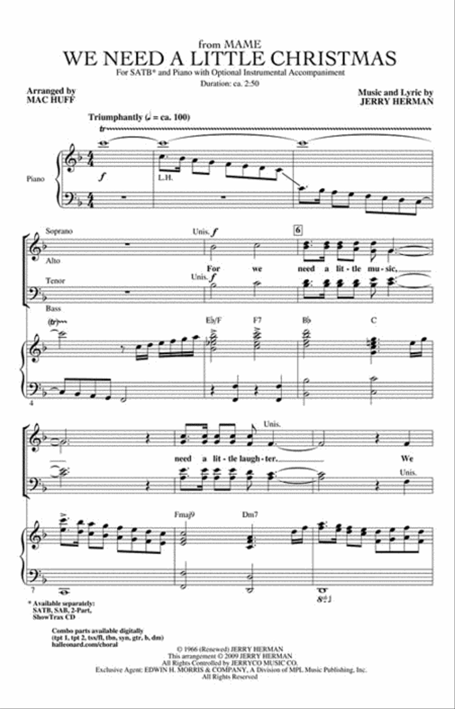 We Need a Little Christmas 4-Part scores gallery preview page 2
