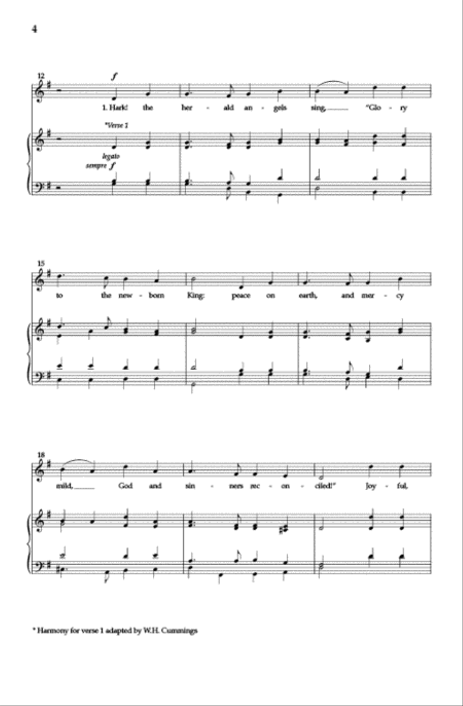 Hark! The Herald Angels Sing (Vocal Score) 4-Part scores gallery preview page 3