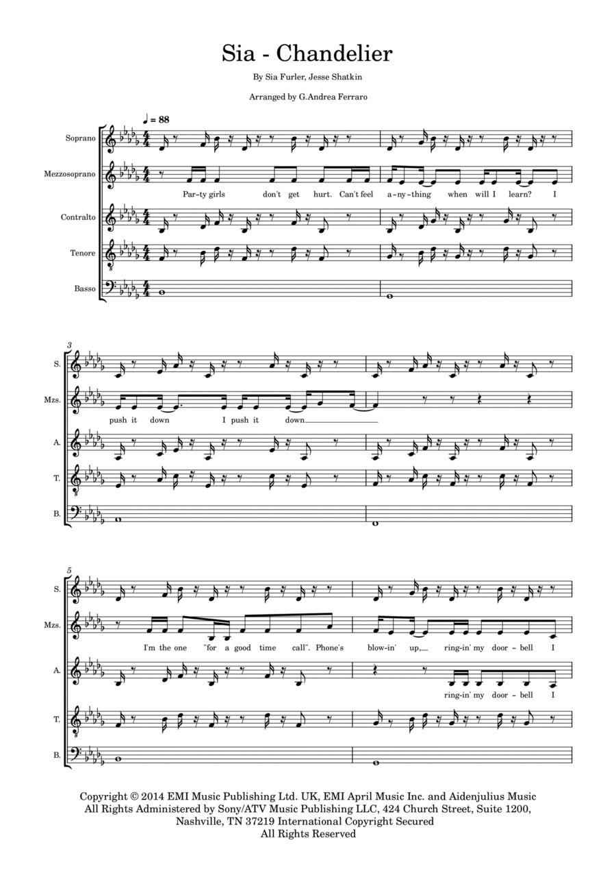 Chandelier Choir scores gallery preview page 1