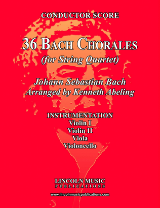 Book cover for Bach Four-Part Chorales - 36 in Set (for String Quartet)