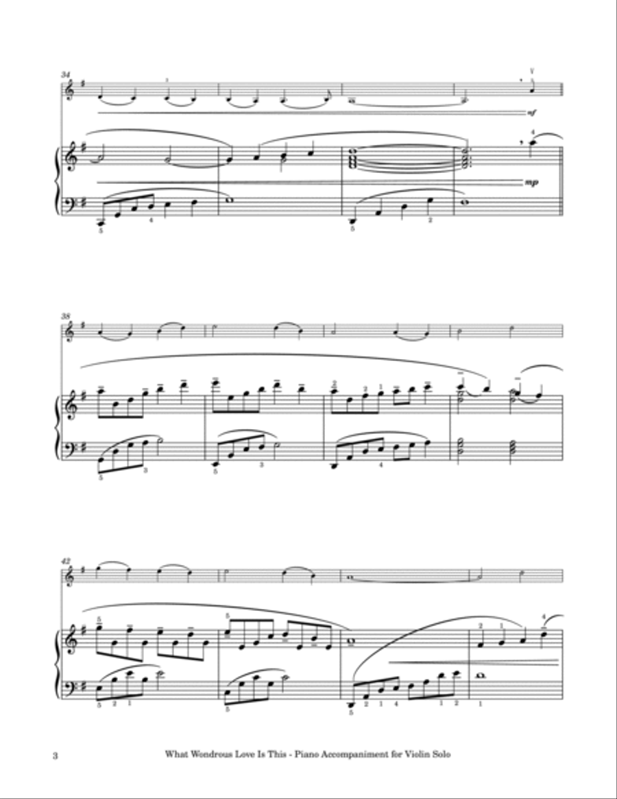 What Wondrous Love Is This - Violin Solo with Piano Accompaniment Violin Solo scores gallery preview page 4