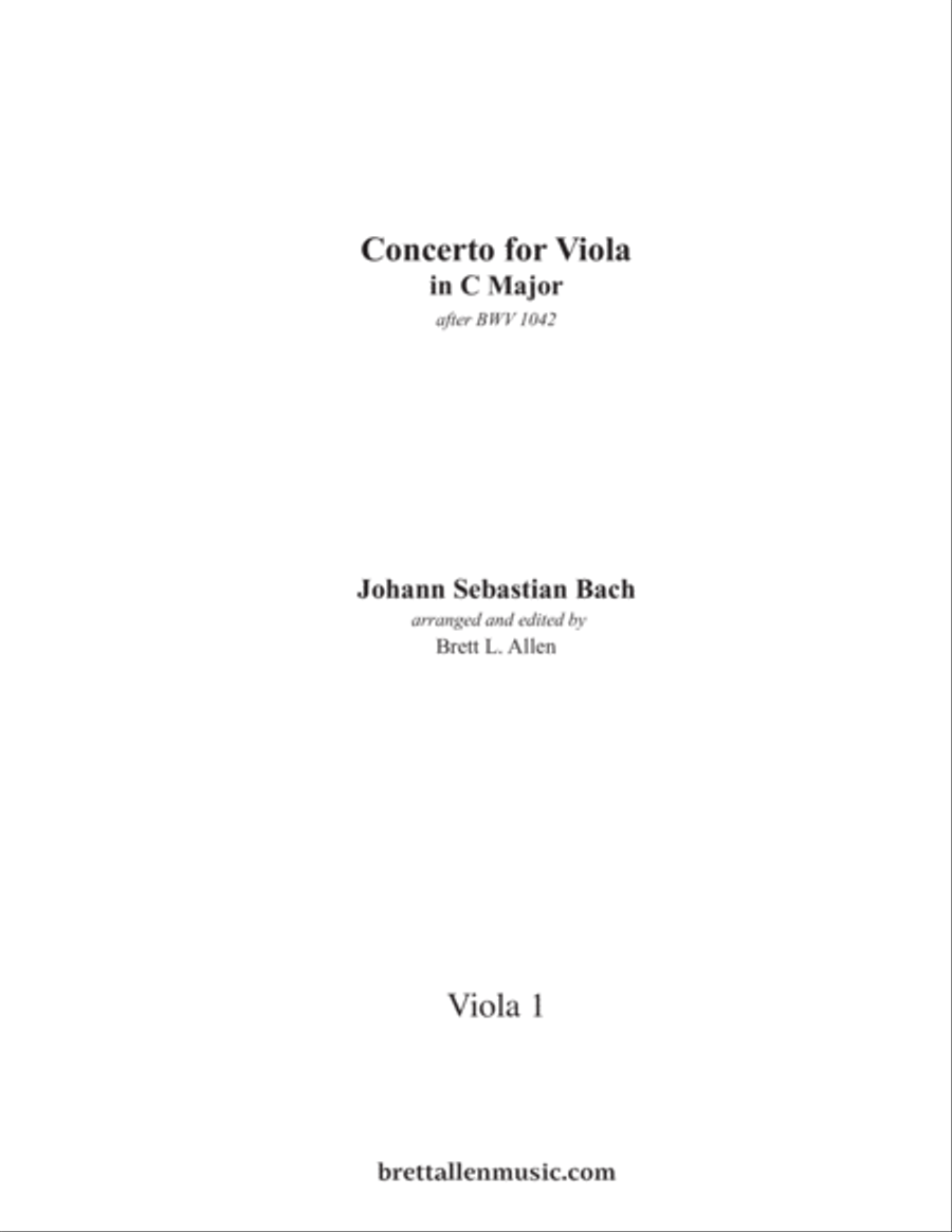 Concerto for Viola in C Major ENSEMBLE PARTS Chamber Orchestra scores gallery preview page 1