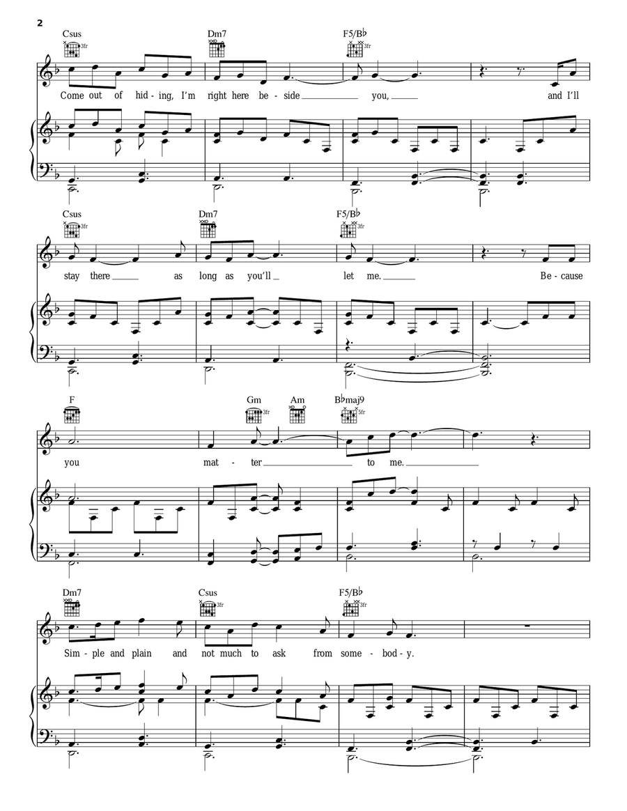 You Matter To Me (from Waitress The Musical) Piano, Vocal, Guitar scores gallery preview page 2