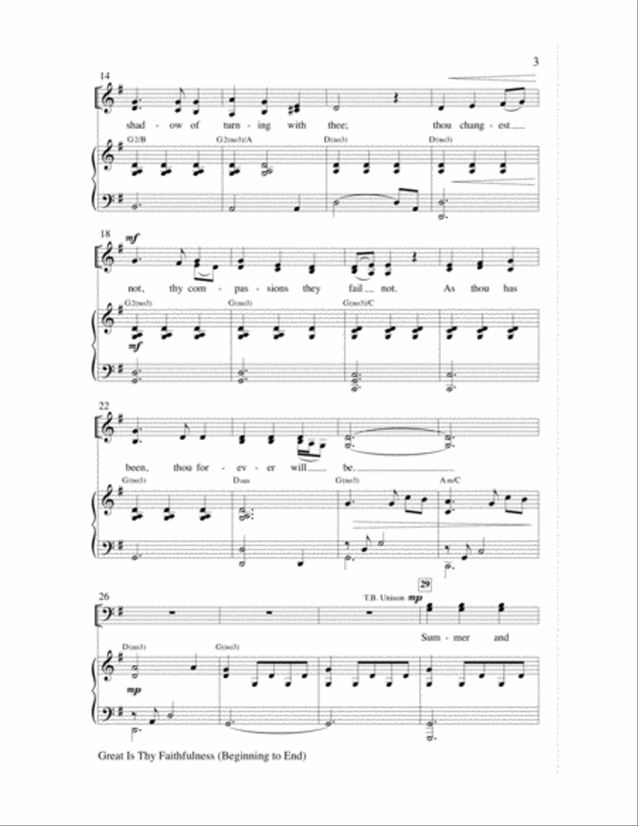 Great Is Thy Faithfulness (Beginning to End) Choir scores gallery preview page 3