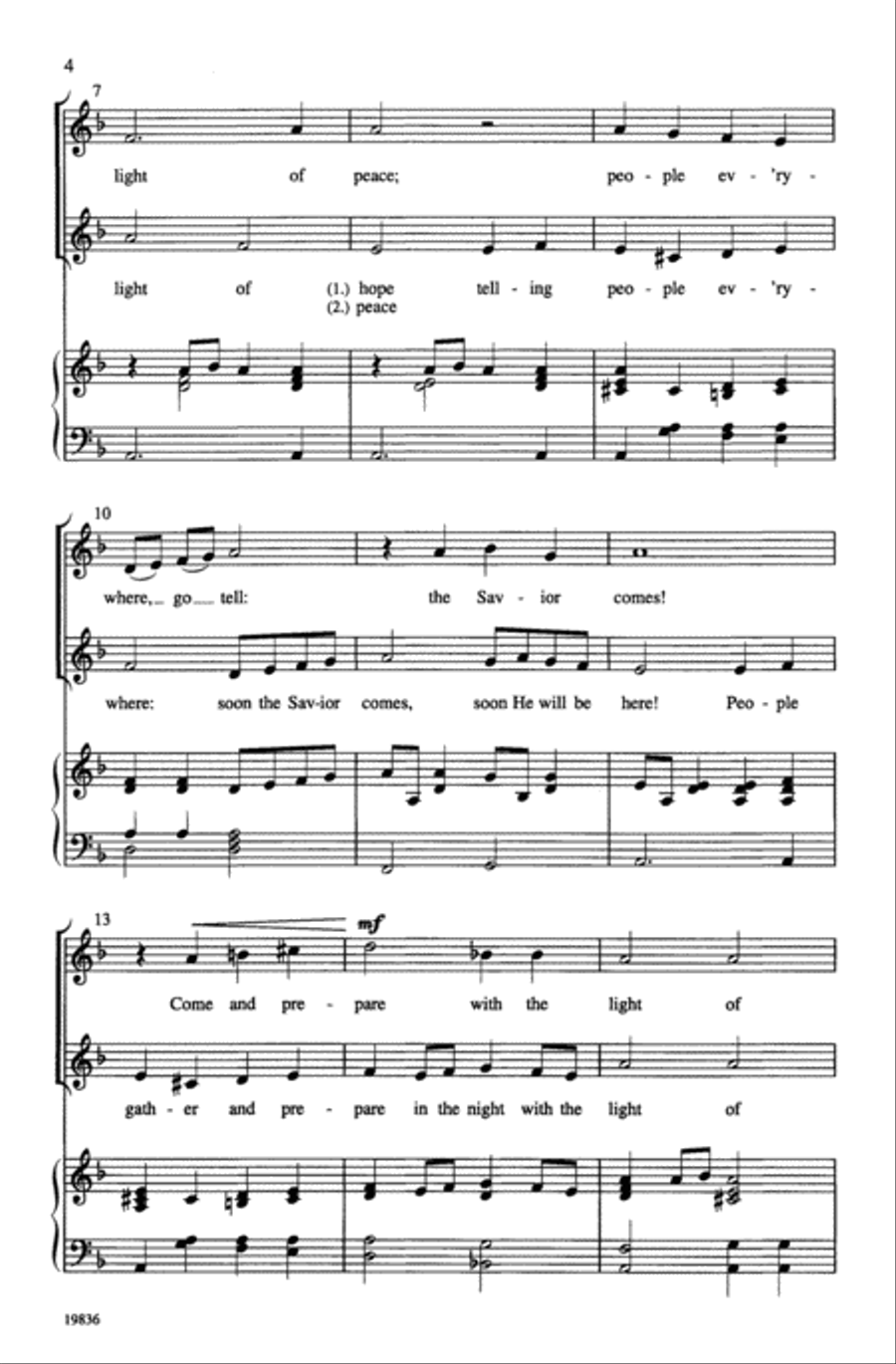 Advent Candlelight Carol Unison Choir scores gallery preview page 3