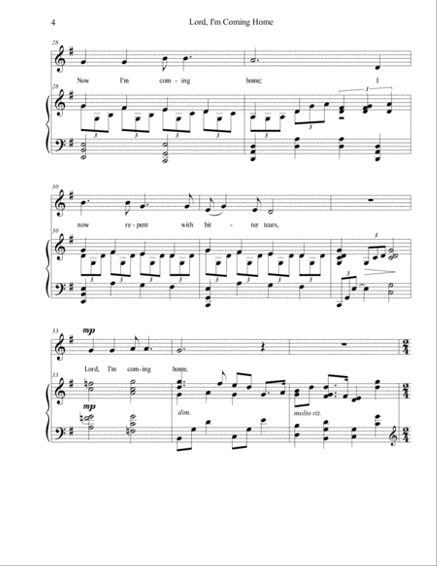 Lord, I'm Coming Home - Arr. Pohl Voice scores gallery preview page 4