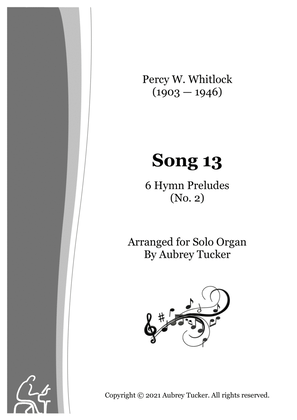 Book cover for Organ: Song 13 from Six Hymn Preludes (No. 2) - Percy W. Whitlock / Orlando Gibbons