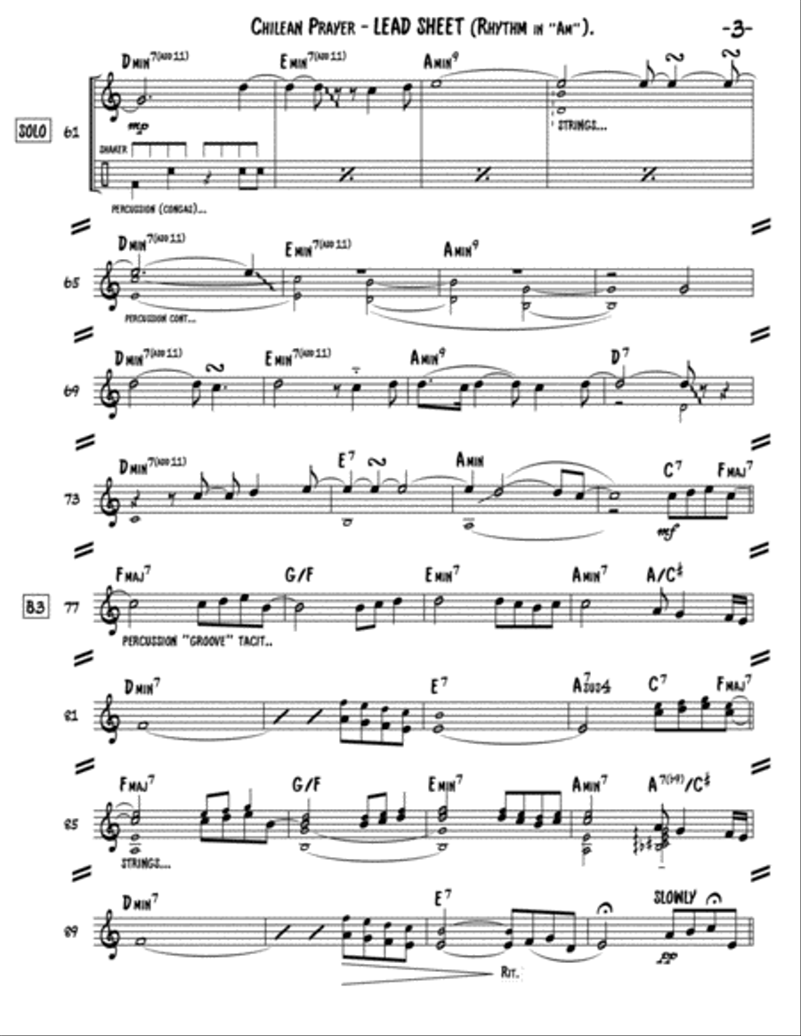 Chilean Prayer (Lead Sheet & Additional Parts) Guitar Ensemble scores gallery preview page 3